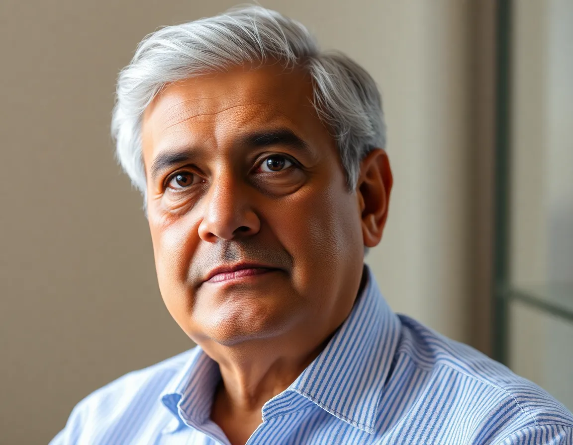 Professional headshot of Rajesh Iyer, an Indian man in his late 50s, looking thoughtful and experienced.